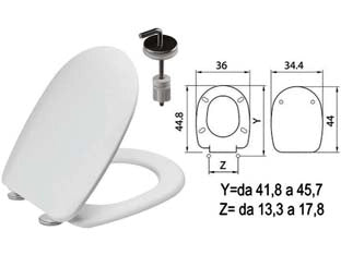 SEDILE WC IN TERMOINDURENTE PASSEPARTOUT BIANCO CERNIERE INOX H057 coprivaso copriwater SANIPLAST