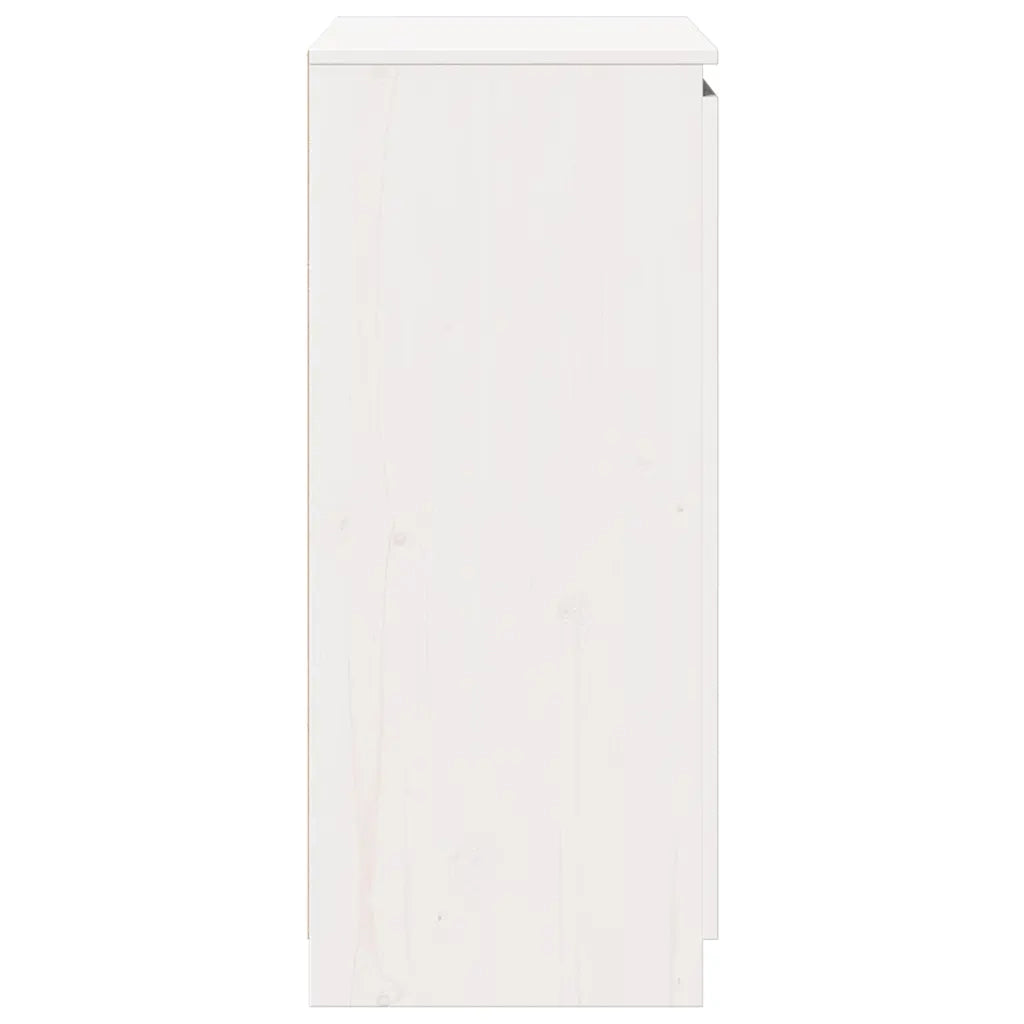 Credenza Bianca 60x36x84 cm in Legno Massello di Pino 808109