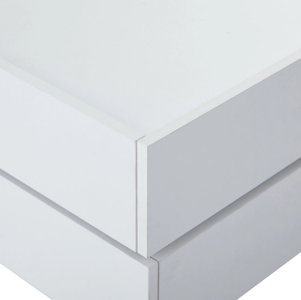 Tavolino da caffè bianco girevole a 360° con 2 cassetti, 60 × 60 × 38 cm