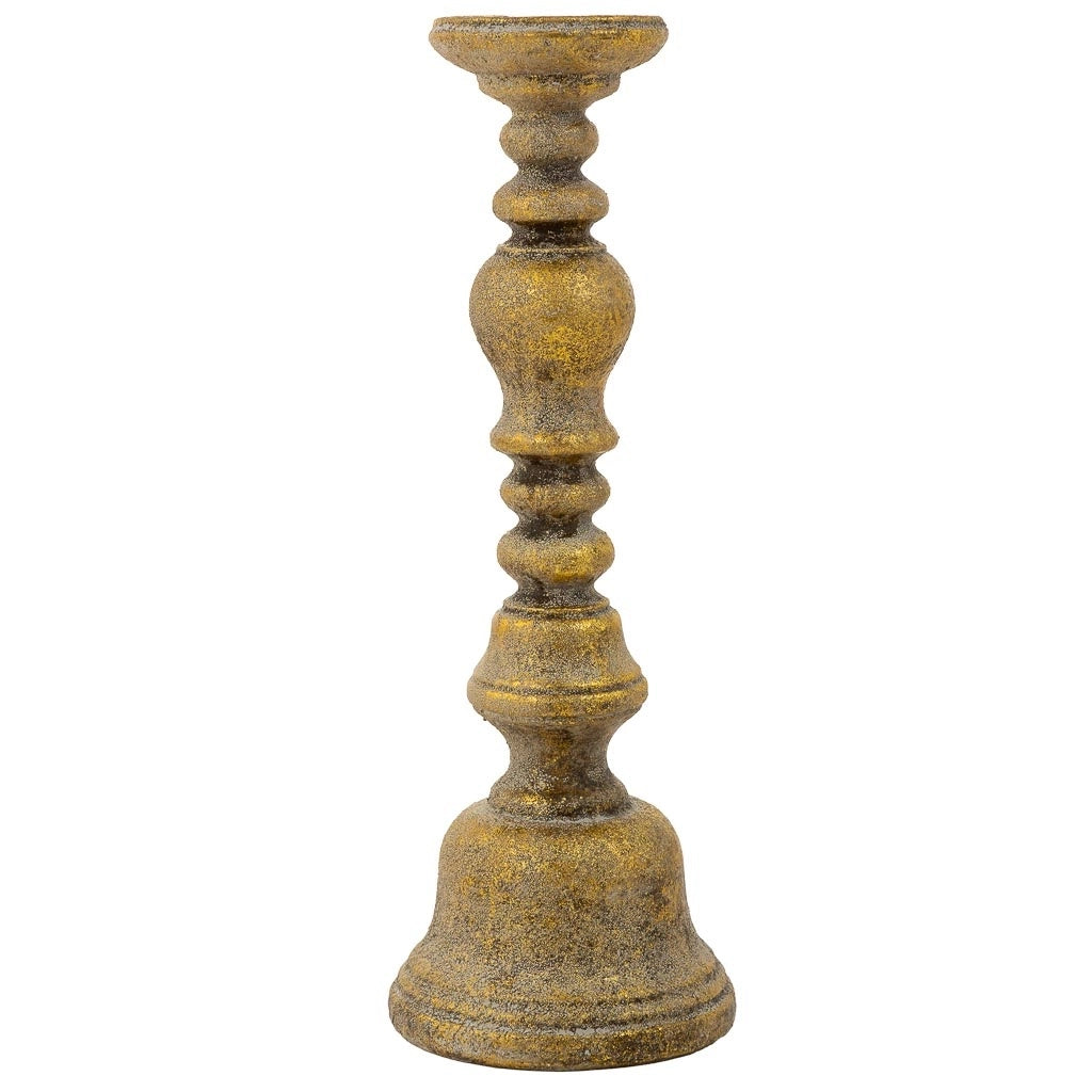 Candeliere in resina dorata 16,5x16,5x46,5h