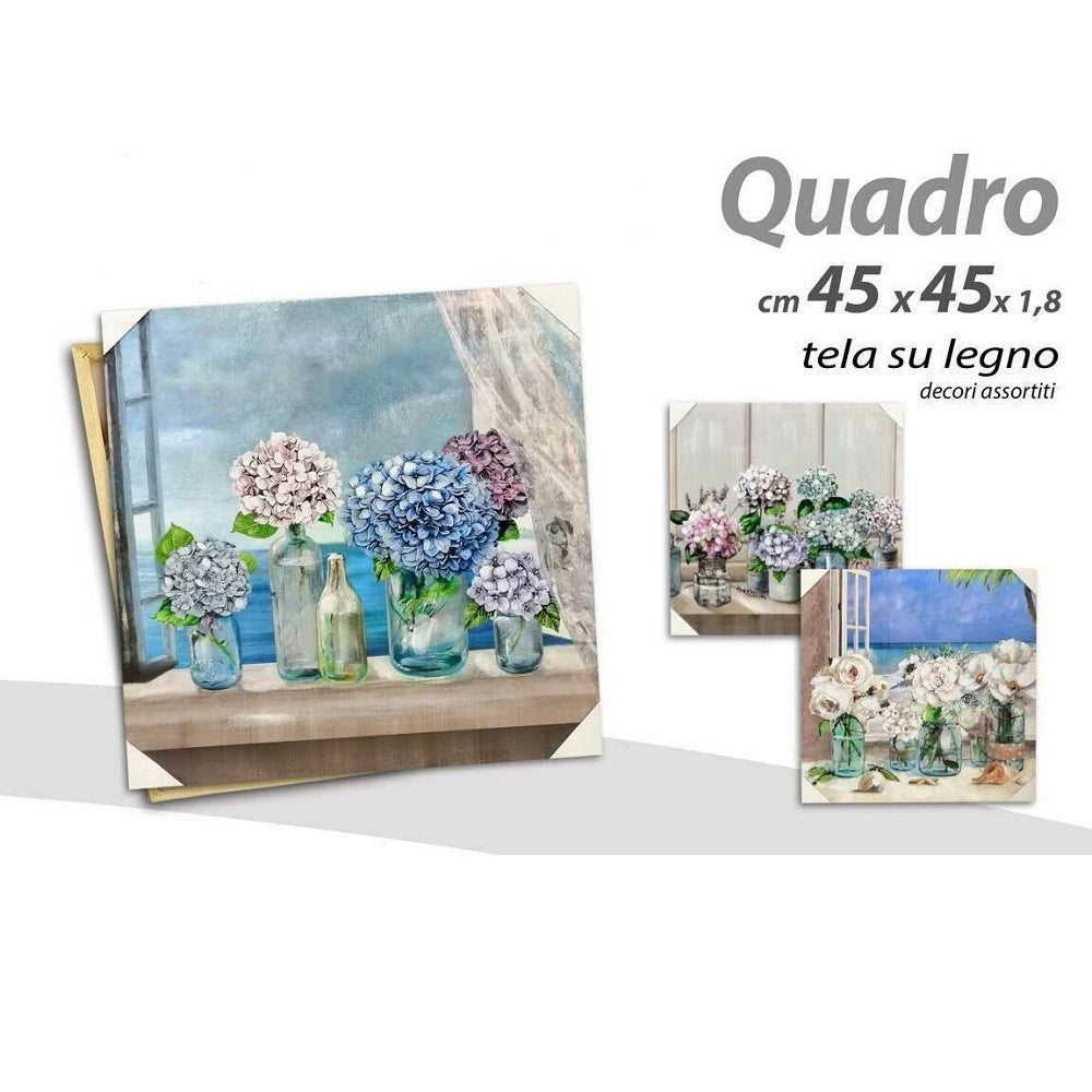 Trade Shop - Quadro Quadretto Decorativo 45x45x1,8cm Tela Su Legno Deluxe Decori Ass. 806872 -