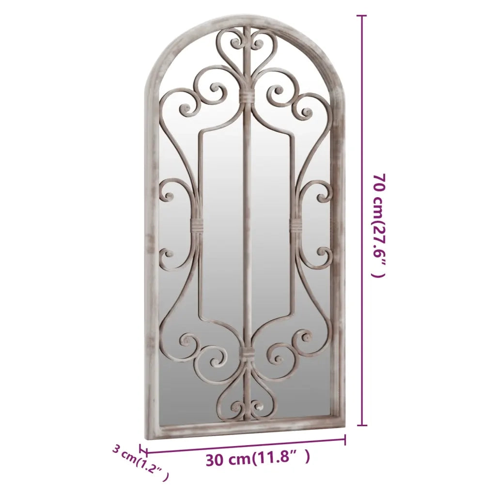 Specchio da Giardino Sabbia 70x30 cm in Ferro per Uso Esterno 318375