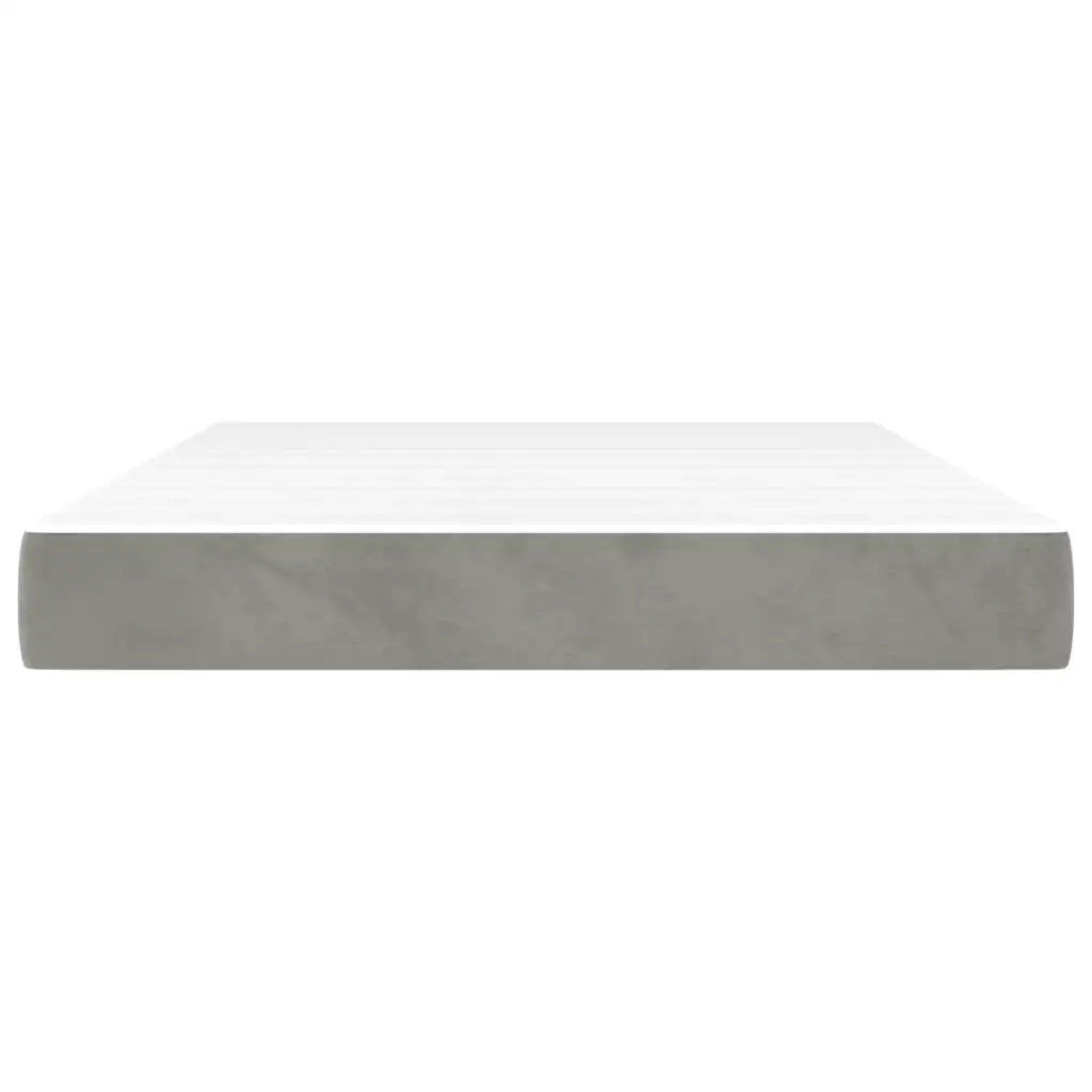 Materasso a Molle-Materasso per letto Grigio Chiaro 120x210x20 cm in Velluto