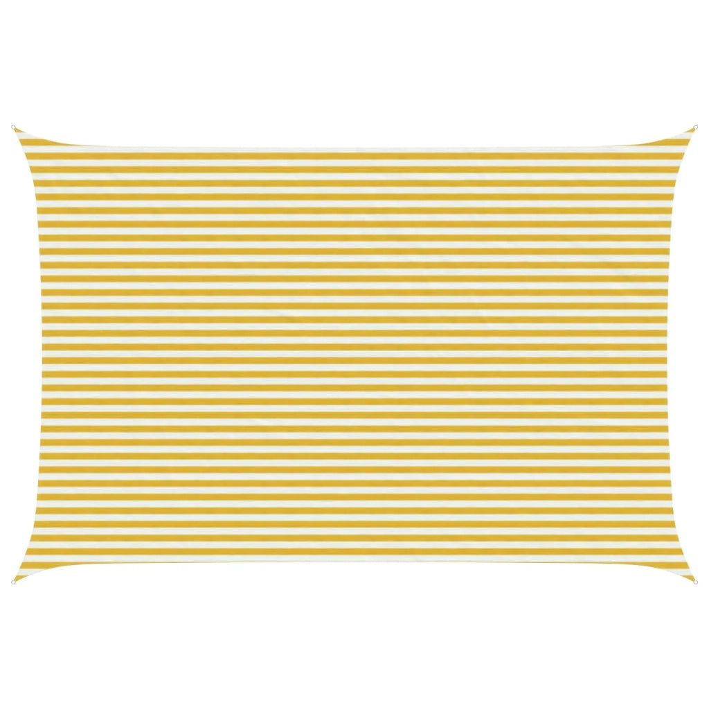 Vela Parasole | Telo Ombra | Vela da ombra Giallo e Bianco 4 x 6 m HDPE