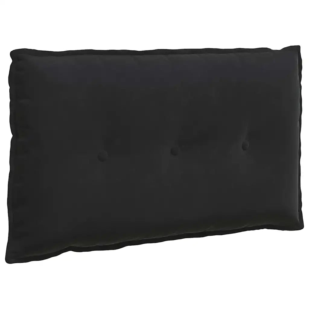 Cuscino per Schiena Nero 80 x 50 cm Tessuto in Cords