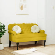 Panca con Schienale-Divano Sedia Gialla 119,5x64,5x75 cm in Velluto