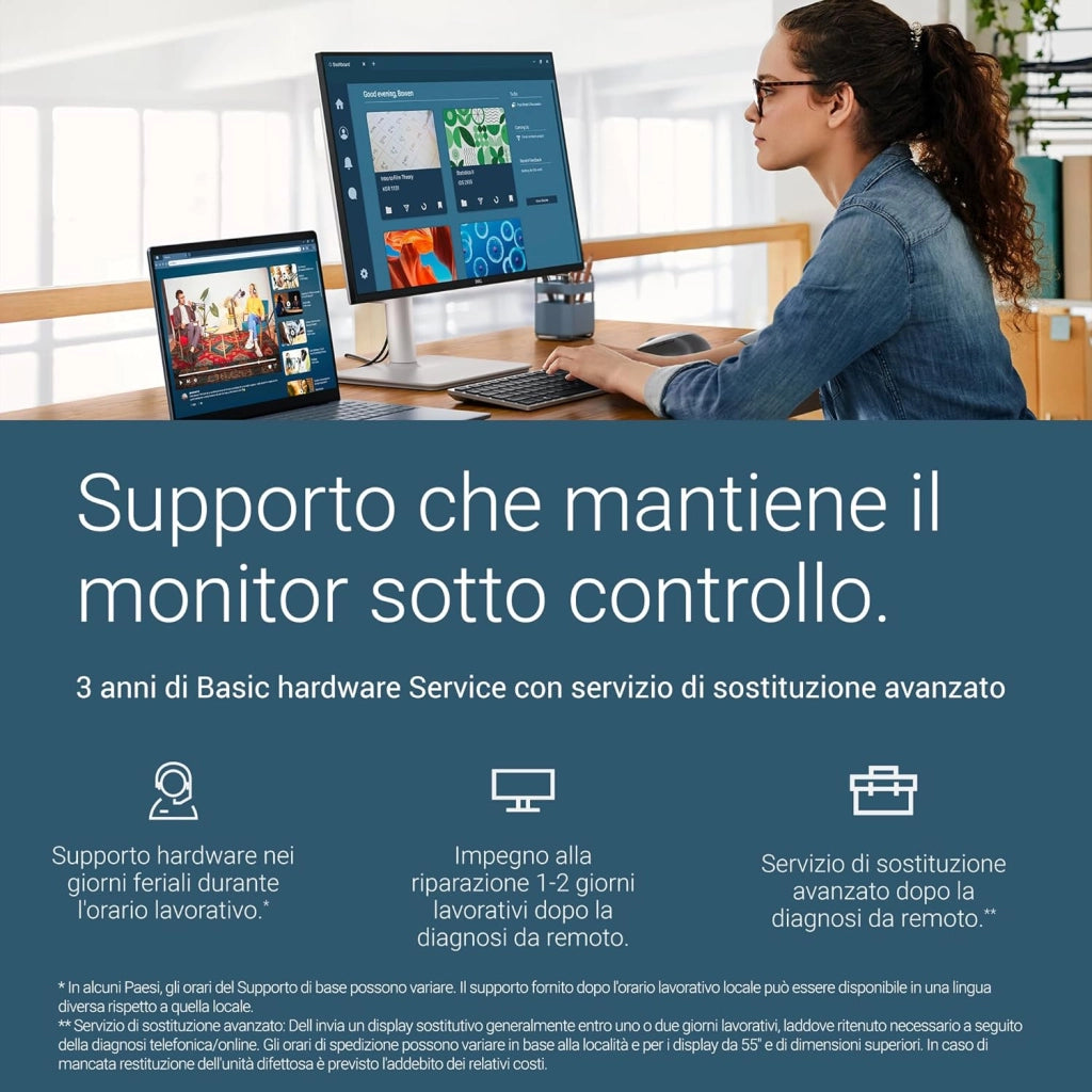S3423DWC USB-C 34" WQHD (3440x1440) 21:9 1800R Monitor Curvo, 100Hz, VA, 4ms, AMD FreeSync, 99% sRGB, Altoparlanti integrati, USB-C, 2x HDMI, Anni di Garanzia