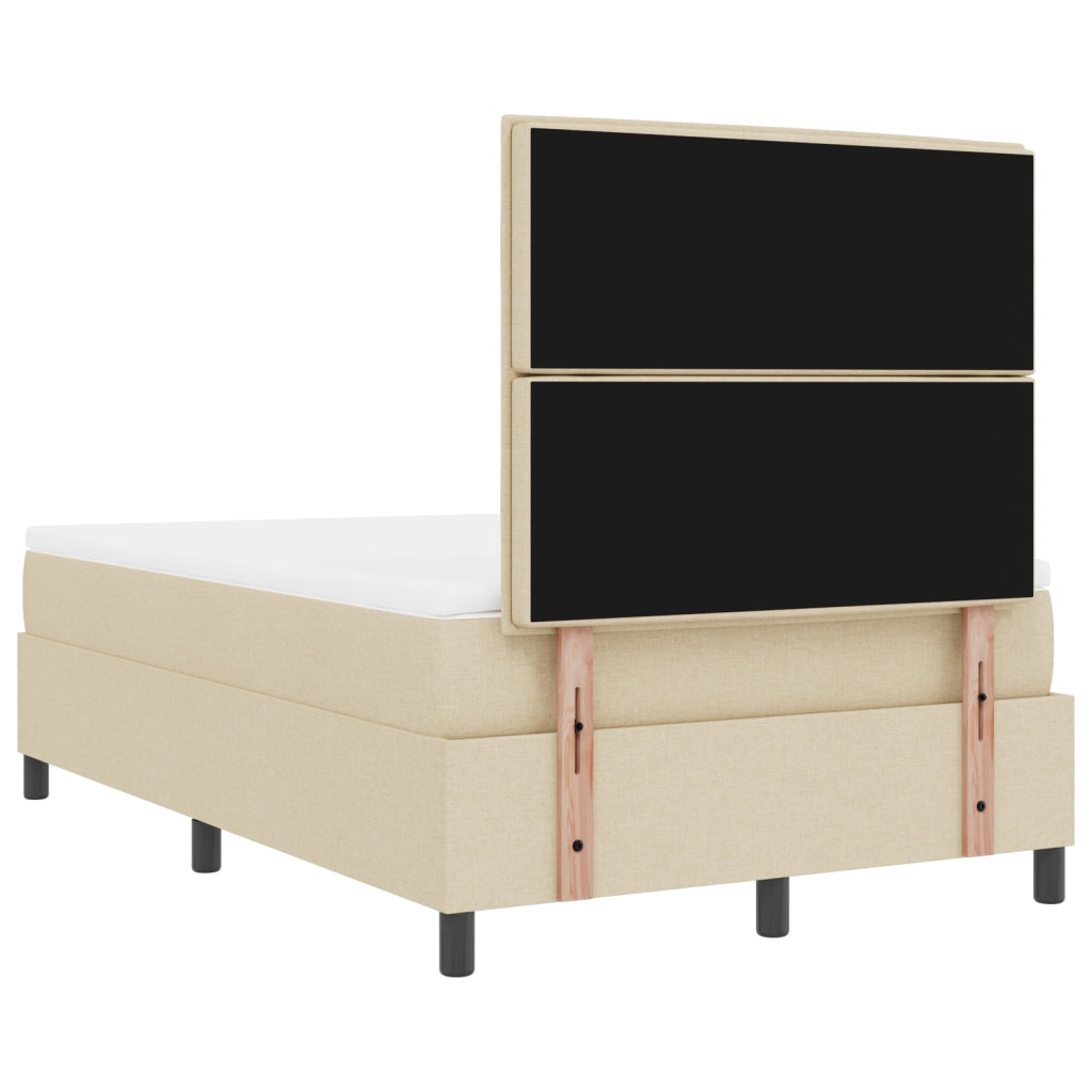 Letto a Box Spring con Materasso Crema 120x200 cm Tessuto