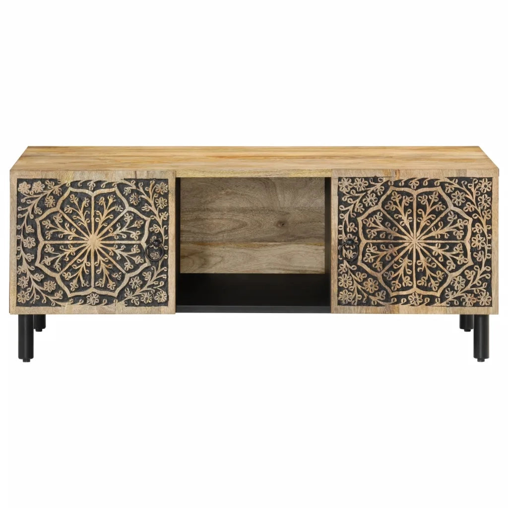 Tavolino da salotto | Tavolino da caff¨¨ | Tavolino da Soggiorno 100x54x40 cm in Legno Massello di Mango