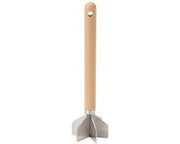 Misto carne 6-foglie in acciaio inossidabile - Distributore di carne cruda - Stampatore di patate - Manico in legno - 28 cm di lunghezza - Progettazione ergonomico - Affettatrice di carne