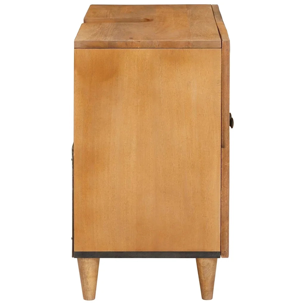 vidaXL Mobile da Bagno con porta Marrone chiaro 62 x 33 x 58 cm