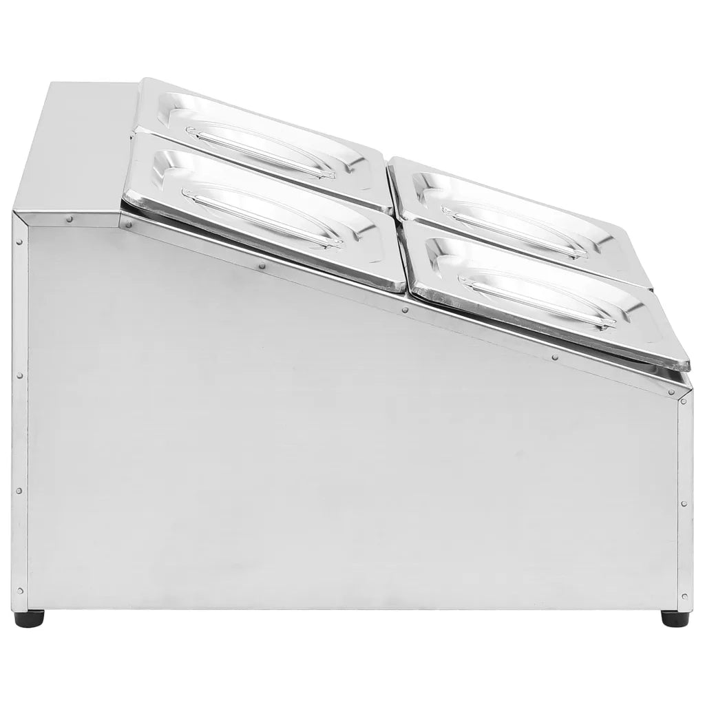 Supporto Gastronorm con 4 Contenitori GN 1/6 in Acciaio Inox 51223