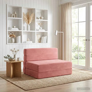 Divano Letto Pieghevole Rosa 100 x 80 x 60 cm Tessuto 900112