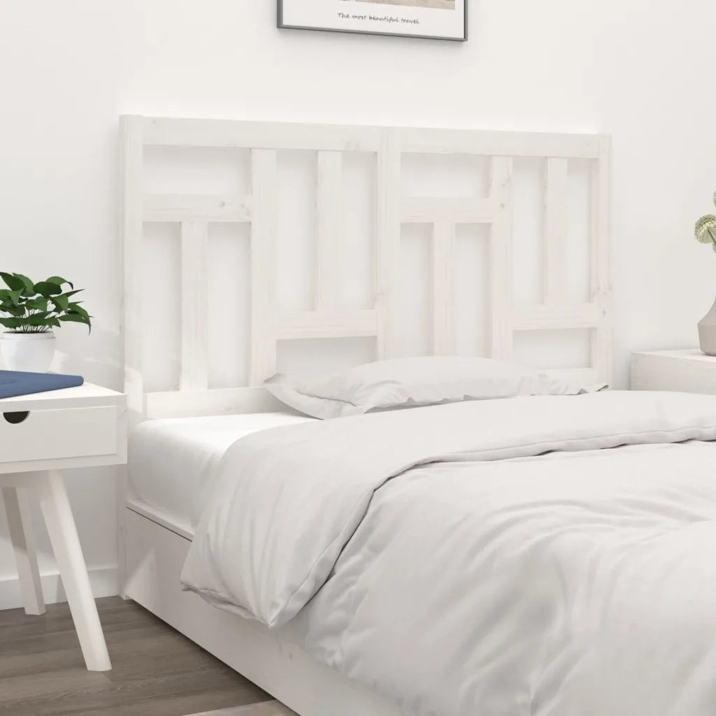 Testiera per Letto-Testata-Testiera Decorativa Bianca 145,5x4x100 cm Legno Massello di Pino 250285