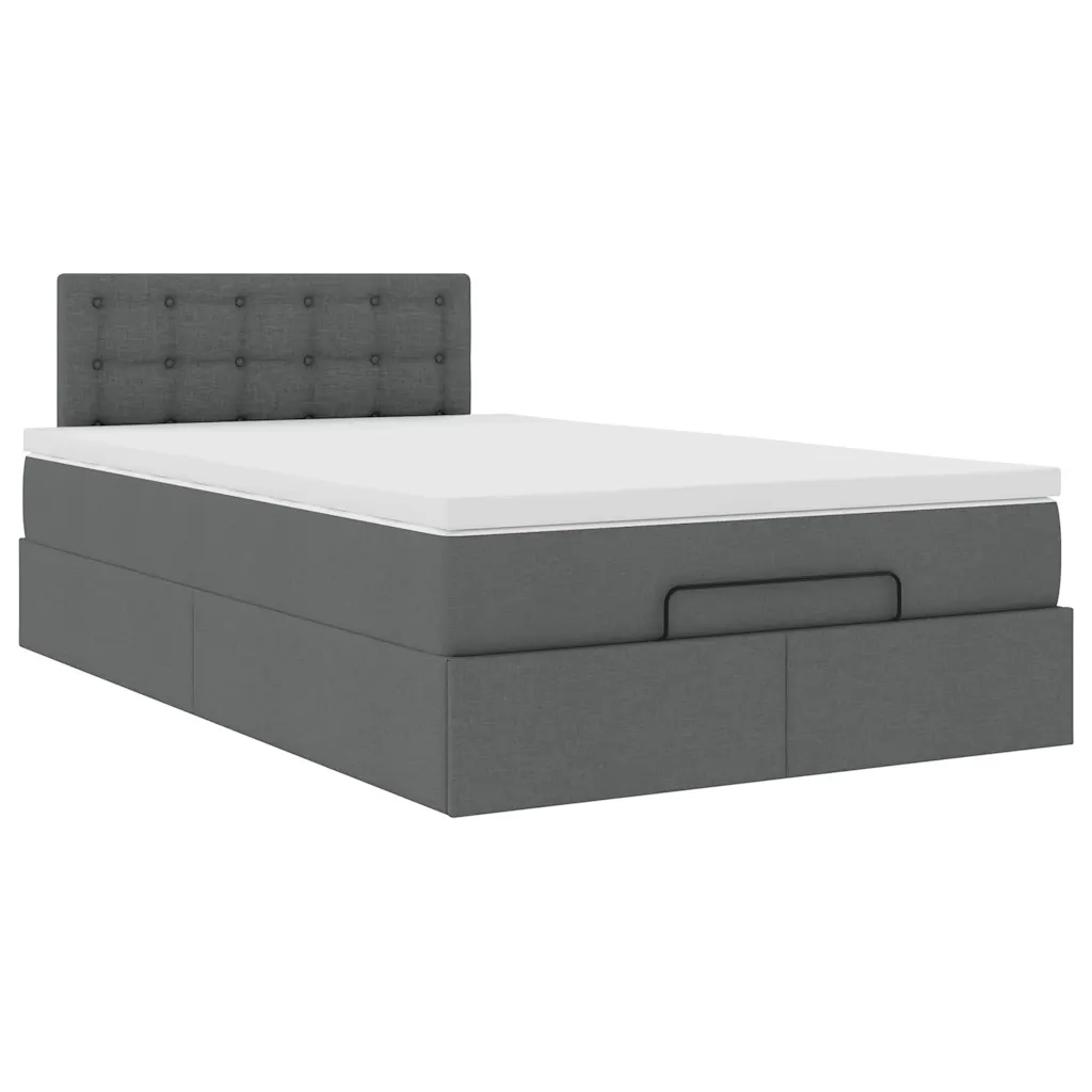Pouf Letto con Materasso Grigio Scuro 120x190 cm in Tessuto 3311609