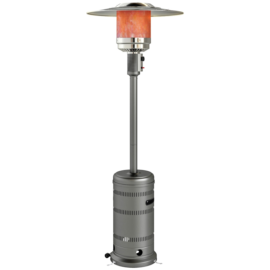 Stufa a Gas Butano Portatile ¨C Xylo ¨C 13000W con Sistema Antiribaltamento e Ruote 82x82x222 cm Grigio