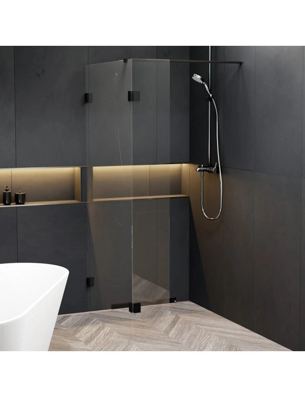 Box doccia walk-in con ribaltabile SCANDIC NXT 402 RIHO 140x200 cm con cerniere nere