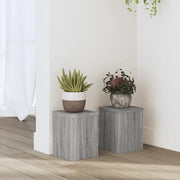 vidaXL Supporti per Piante 2 pz Grigio 15x15x20 cm in Multistrato