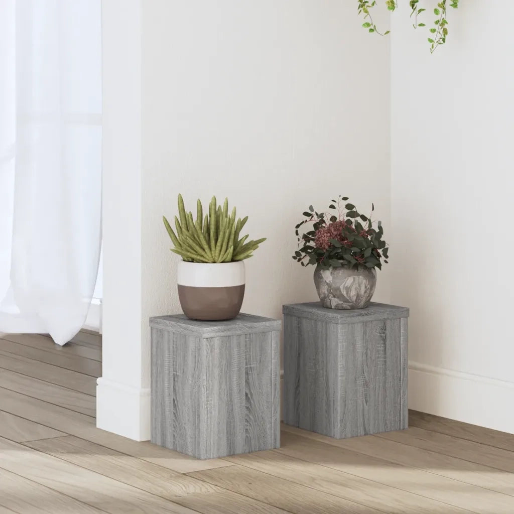 vidaXL Supporti per Piante 2 pz Grigio 15x15x20 cm in Multistrato