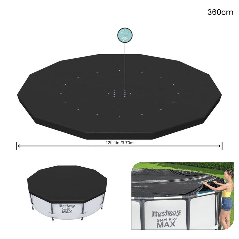 Trade Shop - Telo Copripiscina Telone Copertura Piscina Con Struttura 366cm Con Fori Drenaggio 58037 -