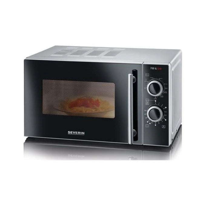 Severin MW 7771 forno a microonde Superficie piana Microonde combinato 20 L 700 W Nero, Argento