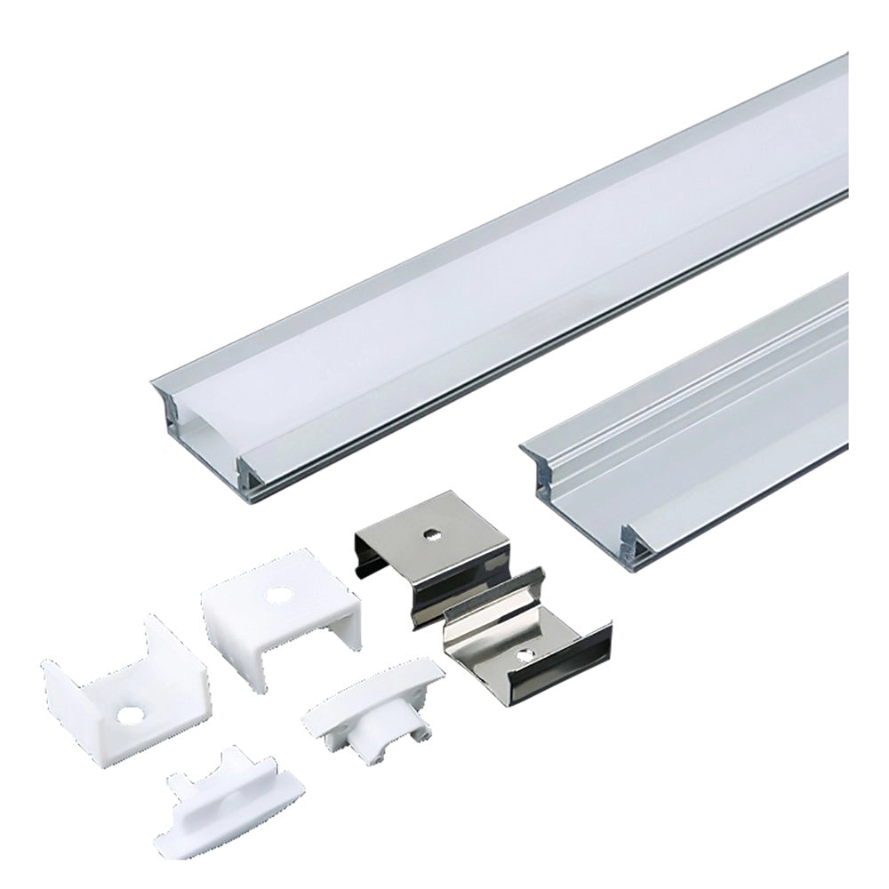 PROFILO CANALINA IN ALLUMINIO PER STRIP LED 3359 mm 61,5 x 14 -larg.max 20,7  - VTAC