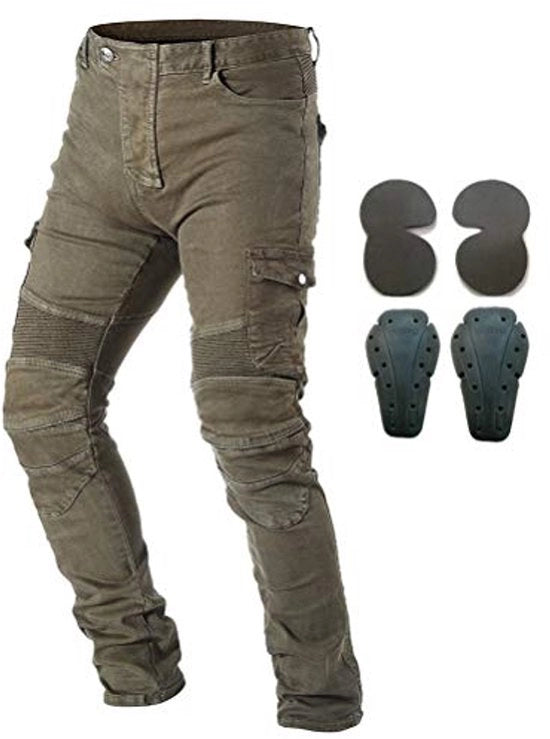 Jeans di Protezione per Uomini con Protezioni al Ginocchio e alla Coscia