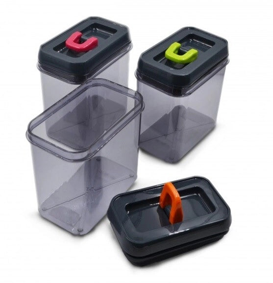 1 Pezzo Barattolo in Plastica da Cucina Multiuso Ermetico 1200 cc 3 Colori