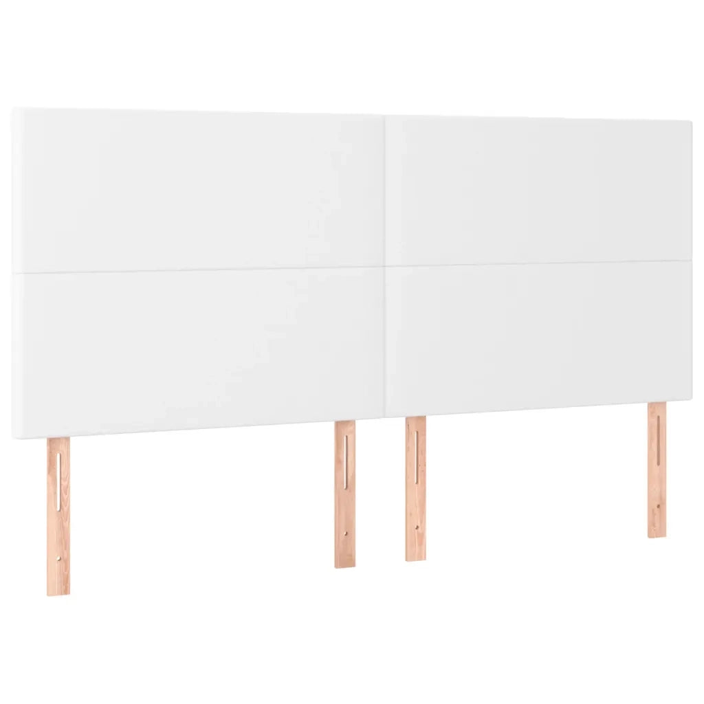 Testiera | Testata Bianca 180x5x118/128 cm in Similpelle