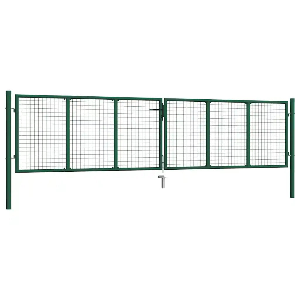 Cancello da Giardino in Rete di Acciaio 400x75 cm Verde CFW3832213