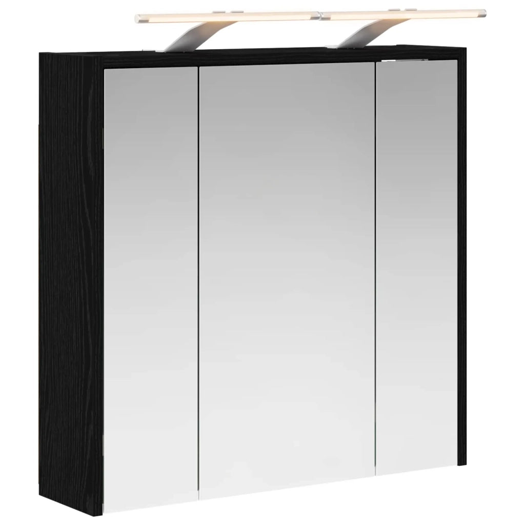 Mobiletto per specchio da bagno Rovere Nero 63,5 x 16 x 62,5 cm 889160