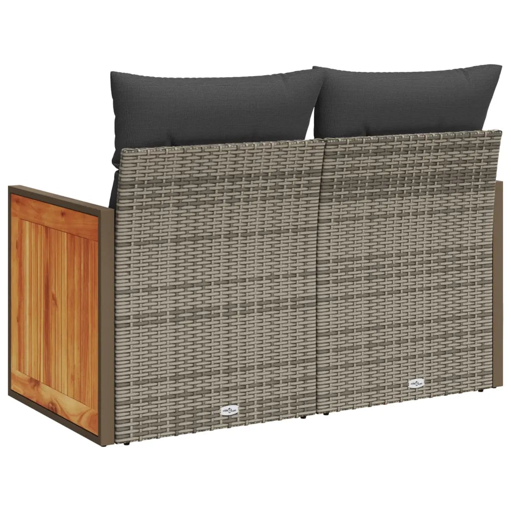 Divano da Giardino con Cuscini 2 Posti-Sofa da Giardino-Divano da esterno Grigio in Polyrattan 959074