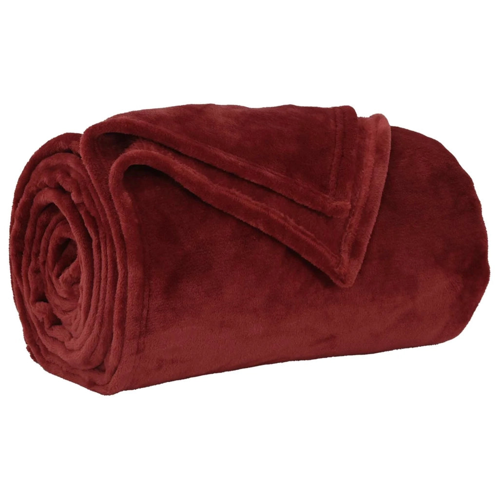 Coperte da Pile 6 pz Rosso Bordeaux 240 x 270 cm Panno