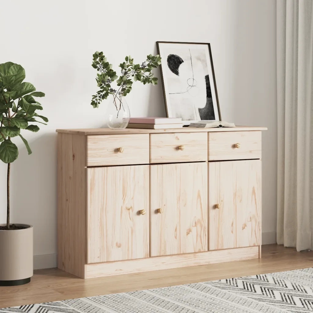 Credenza ALTA 112x35x73 cm in Legno Massello di Pinocod mxl 129771