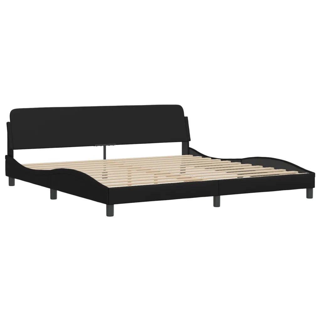 Letto con Materasso Hvar Nero 200x200 cm in Similpelle 3208745