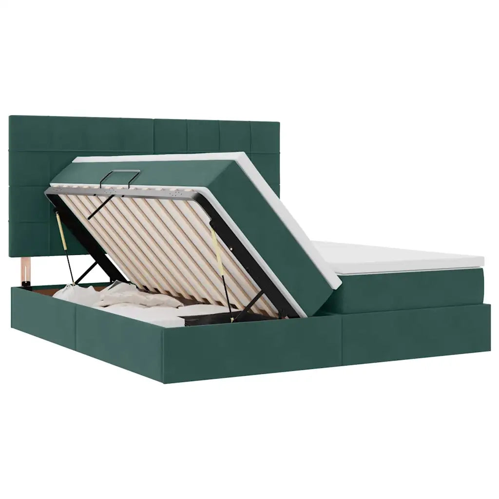Letto con Contenitore Verde Scuro 180 x 200 cm Velluto