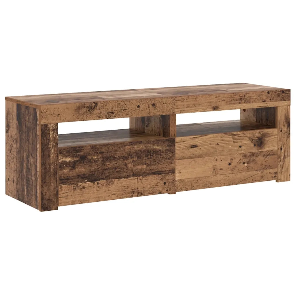 Mobile Porta TV con LED Legno Antico 120x35x40 cm Multistrato 856313