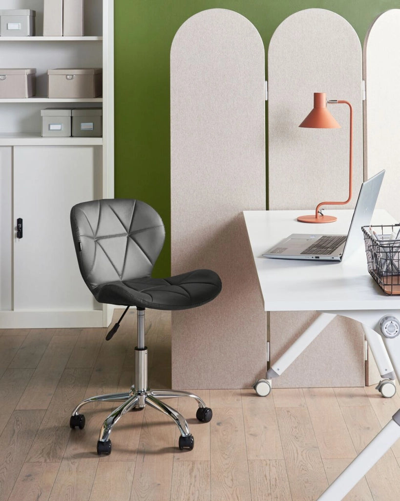 Sedia da scrivania per ufficio in ecopelle grigio grafite girevole e regolabile in altezza Moderna