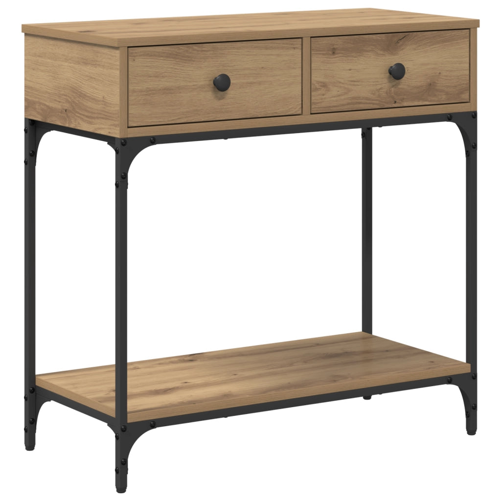 Tavolo Consolle Rovere Artigianale 75x34.5x75 cm Legno Ingegnerizzato
