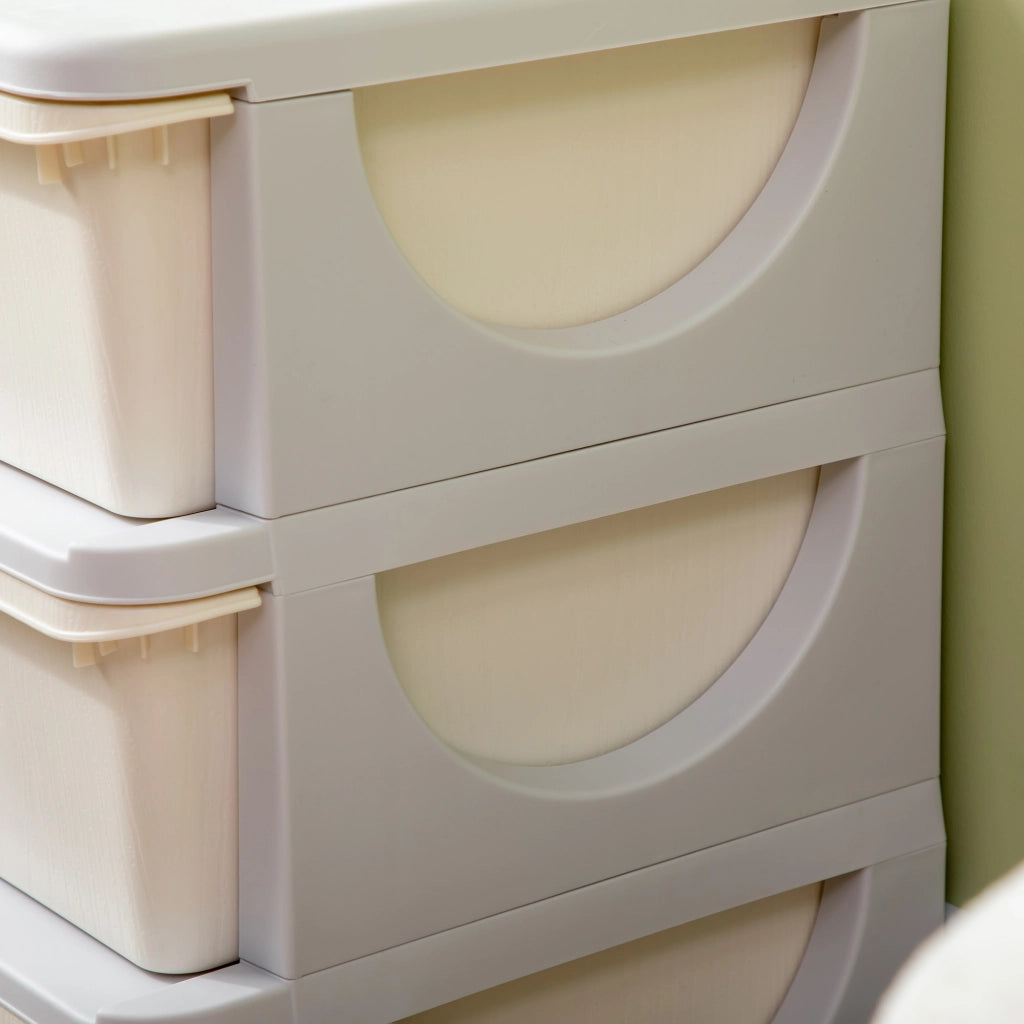 Cassettiera per bambini con 3 cassetti ¨C zephmum ¨C 37x37x56,5 cm beige