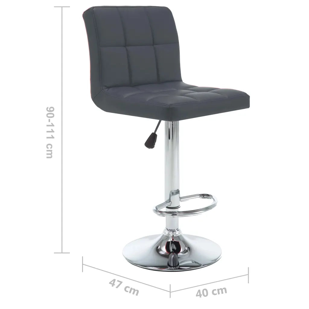 Sgabelli da Bar 2 pz Grigi in Similpelle  cod mxl 55824