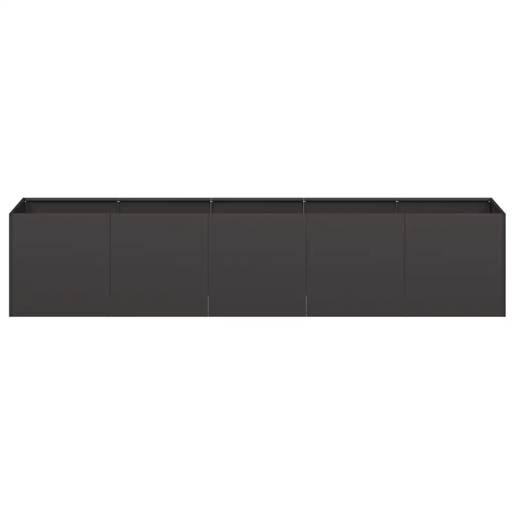 Fioriera Nera 200x40x40 cm Acciaio Laminato a Freddo 860682