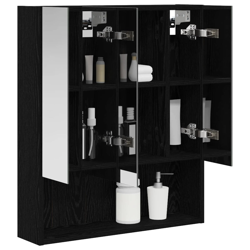 Mobiletto per specchio da bagno Rovere Nero 60 x 14.5 x 70 cm 889184