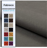 Tessuto in microvezel per metri, 148 cm largo, 100% poliestere, peso 300 g/m², microfibra, pelle a pelo, ideale per rivestimenti di divani, cuscini di divano - Grigio