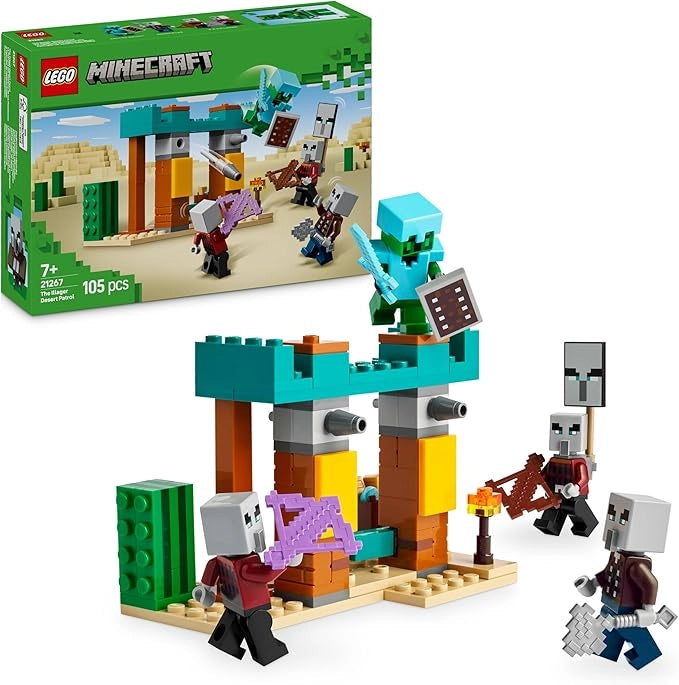 LEGO Minecraft Pattuglia nel Deserto della Bestia - Giocattolo da Costruire con Figure di Abitori e un Cavaliere Cactus