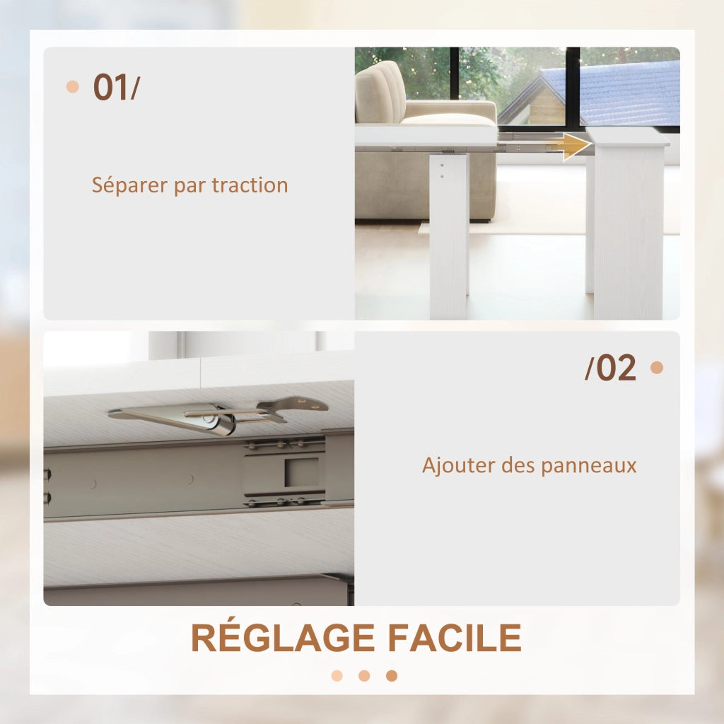 Tavolo da pranzo allungabile pieghevole ¨C Zephmum ¨C Bianco