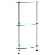 Scaffale a 3 Livelli Trasparente 30x30x67 cm in Vetro Temperato