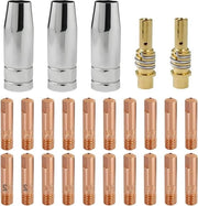 25 pezzi di ricambi per la sostituzione di accessori MIG MAG - accessori per apparecchi di protezione contro il gas - 20 morsetti di corrente M6 - 06 mm 08 mm 09 mm 10 mm 12 mm - 15AK MB15.