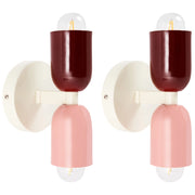 Set di 2 lampade da parete a due luci Up-Down Scones multicolore