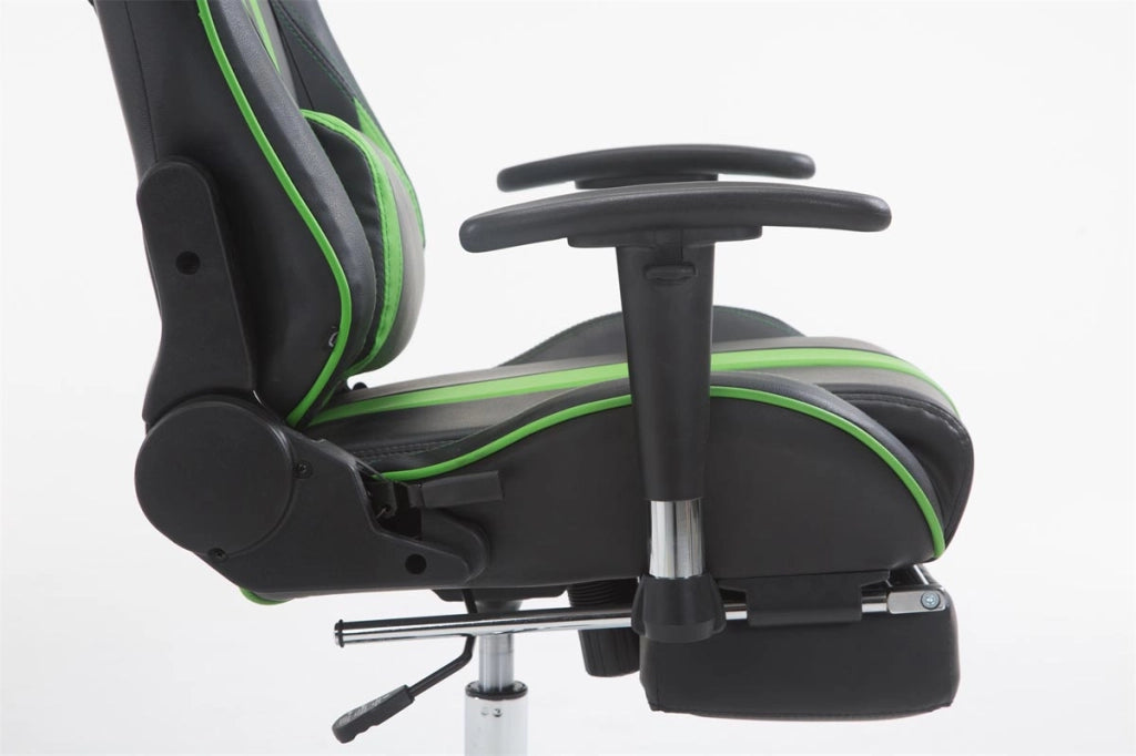 Sedia ufficio Racing Limit in similpelle Nero/verde,Con poggiapiedi